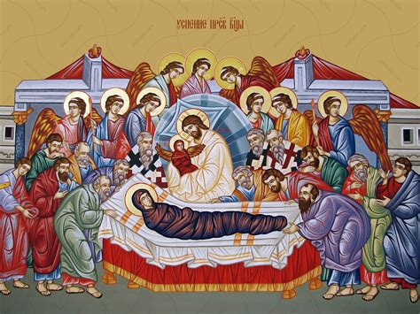  The Dormition of the Virgin Mary -  A Tapestry of Gold and Grief, Woven with Divine Grace